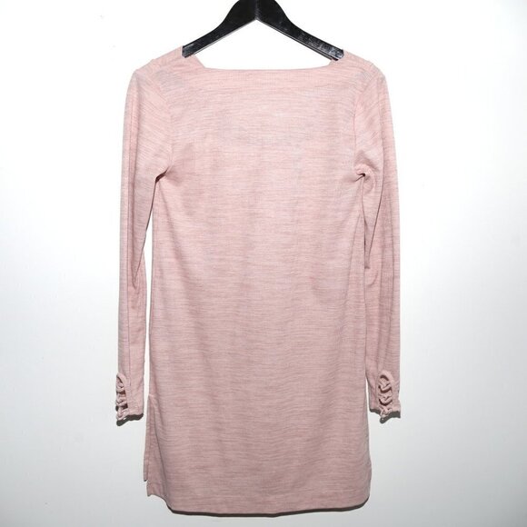 PURE + GOOD Dress Cowl Neck Draped Tunic Ribbed  Long Sleeve Blush Pink - Picture 7 of 7